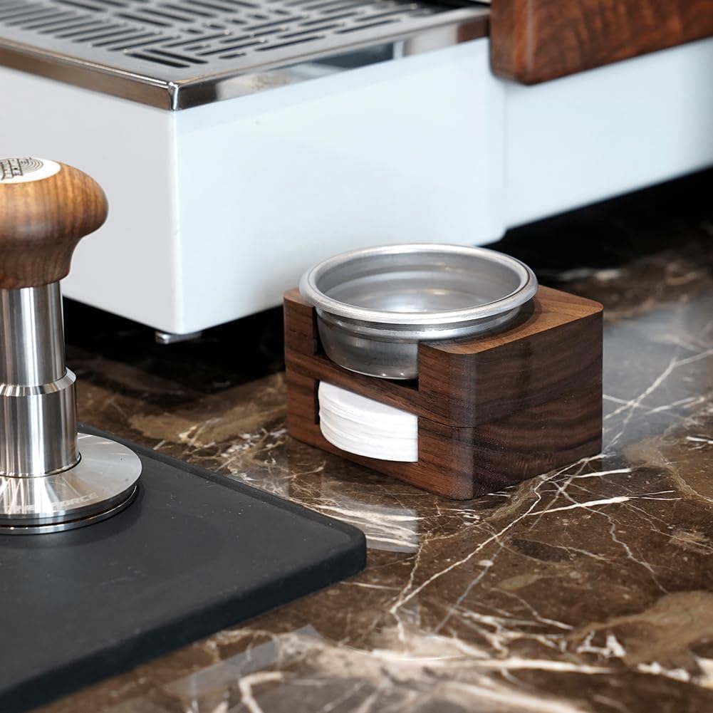 watchget Espresso Paper Filter Coffee Filter Storage Coffee Filter Fits Round Disposable Pack Screen Paper Made of Wood Holder, Container, Dispenser,