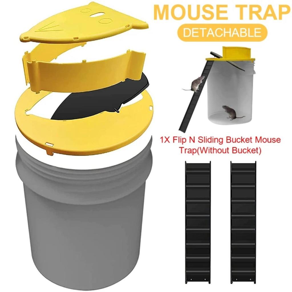 Mouse Catcher Trap Bucket Intelligent Pitfall Auto Reset Flip and Slide Bucket Lid Auto Reset Reusable Mouse Pest Control Traps