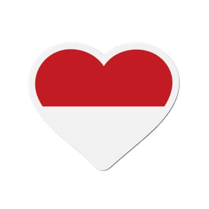 Aimant Coeur Drapeau Monaco - Multicolore - 9 Cm - 50 Pièces - Résine Synthétique - Mixte