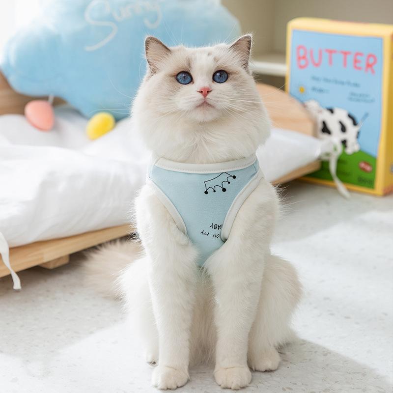 Cat Spring and Summer Casual Wind Fresh and Cute Printed Vest Teddy Small Dog Dog Breathable Pet Cat Clothes
