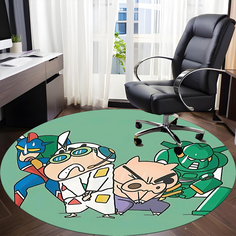 1PC Crayon Shin-chan Office Round Area Rug, Indoor Mat Suitable For Office, Under Office Chairs Bedroom Living Room Home Decor DT1212020