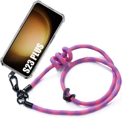 Hülle mit Kordel - Booling - für Samsung Galaxy S23+ - Stoßschutz - Robuste Kordel - Rosa