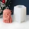 DIY Santa Claus Reindeer Cylindrical Candle Silicone Mold Hat Bear Christmas Tree Relief Cylindrical Candle Mold Christmas Gift