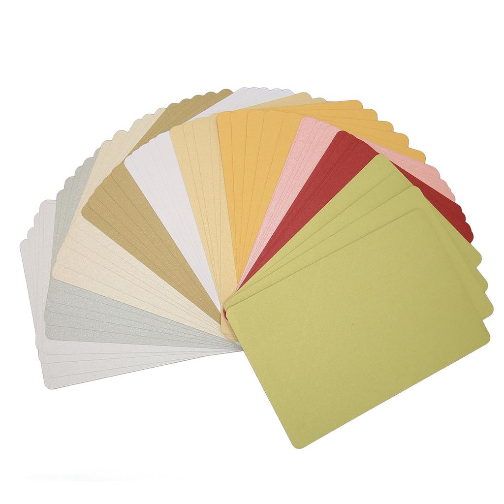 200Pcs Pearlescent Card Stock Assorted Colors Blank Metallic Cardstock Paper with Rounded Corners