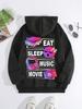 Fun cartoon print Female Hoody Harajuku Comfortable Sweatshirts Fashion O-Neck Quality Hooded Autumn Warm Streetwear Women