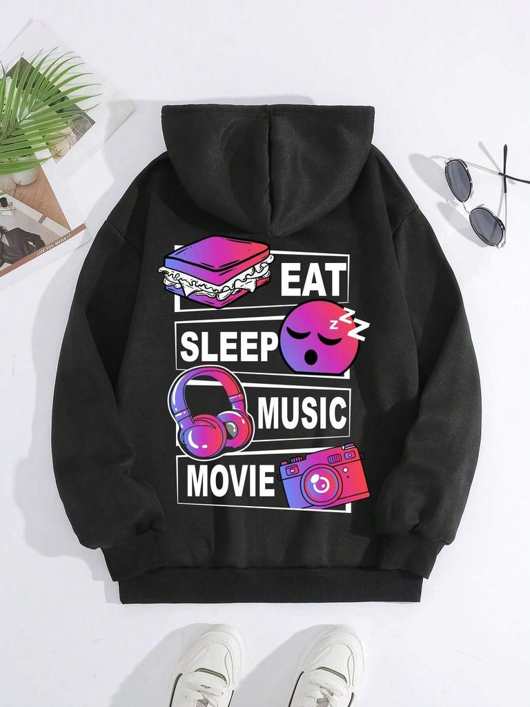 Fun Cartoon Print Female Hoody Harajuku Comfortable Sweatshirts Fashion O-Neck Quality Hooded Autumn Warm Streetwear Women