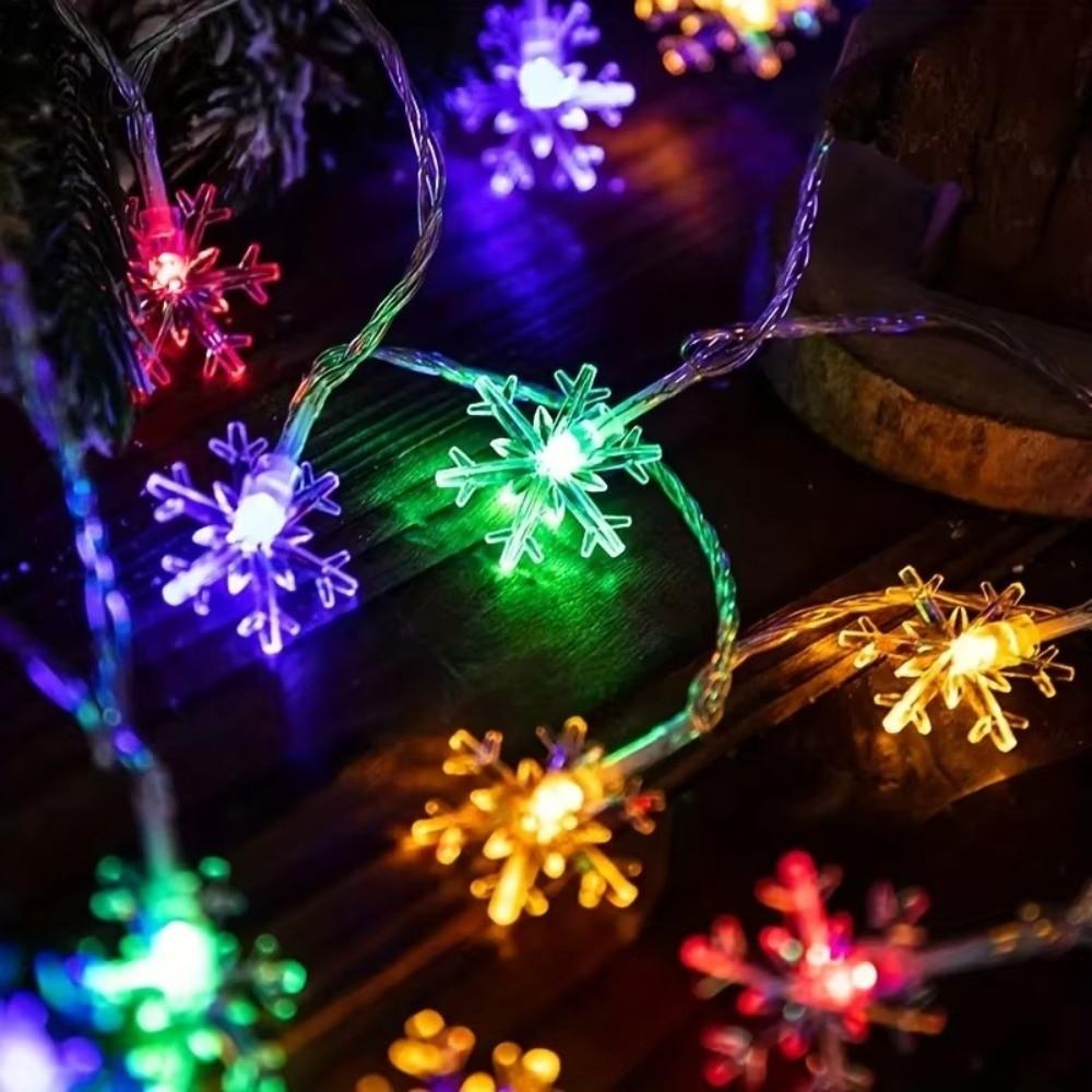 Battery Version LED Curtain Lights Snowflake Tree Decor Lamp New Year Atmosphere Lamp  Home Decor