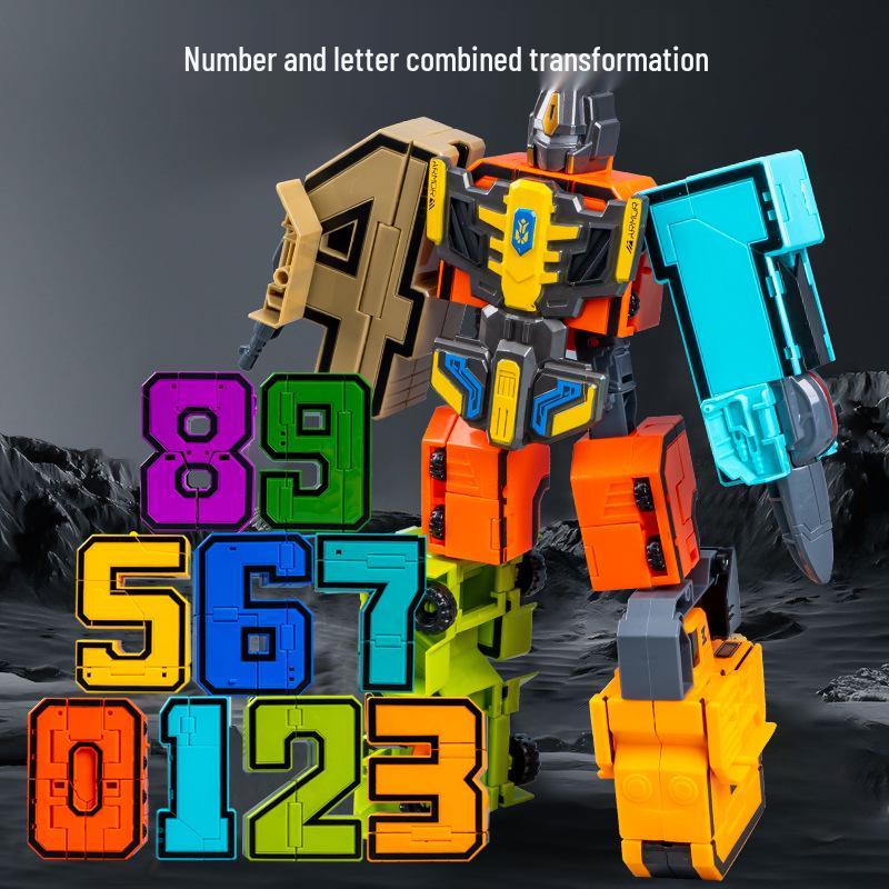 Number Transforming Robot Toy Set for Kids: 0-9 Educational Assembly for Elementary Students