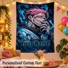 Ryomen Sukuna Personalized Wall Tapestry Custom Name Text Polyester Hanging Decor Home Room