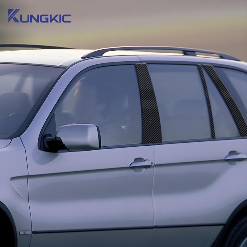 For BMW X5 E53 2000 2001 2002 2003 2004 2005 2006 Car Window Door Column B Pillar Glossy Black PC Sticker.