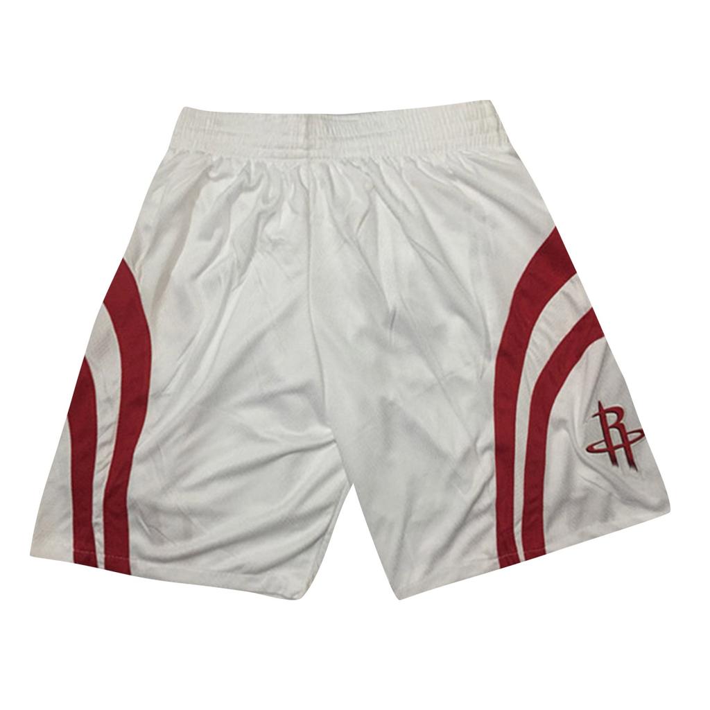 Rockets Retro Embroidered Drawstring Cropped Basketball Shorts Training Shorts