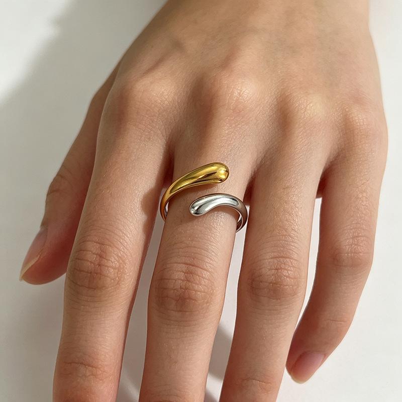 Minimalist Water Drop Ring Gold Silver Assorted Trendy Dainty Jewelry for Women Daily Wear Party Birthday Gift