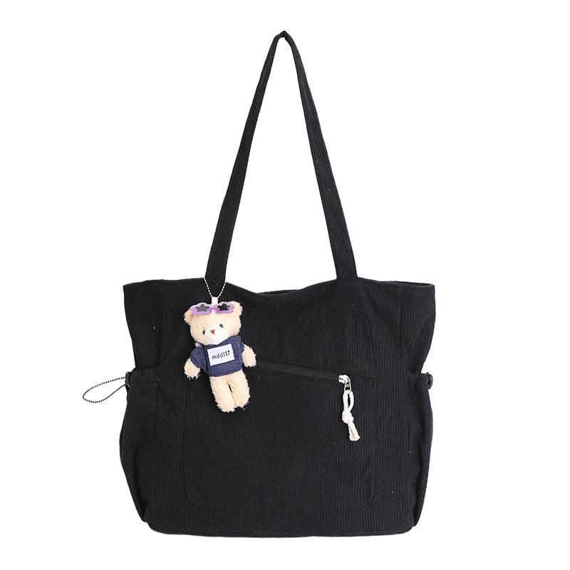 Shoulder bag  new large-capacity corduroy tote bag versatile casual velvet shopping bag