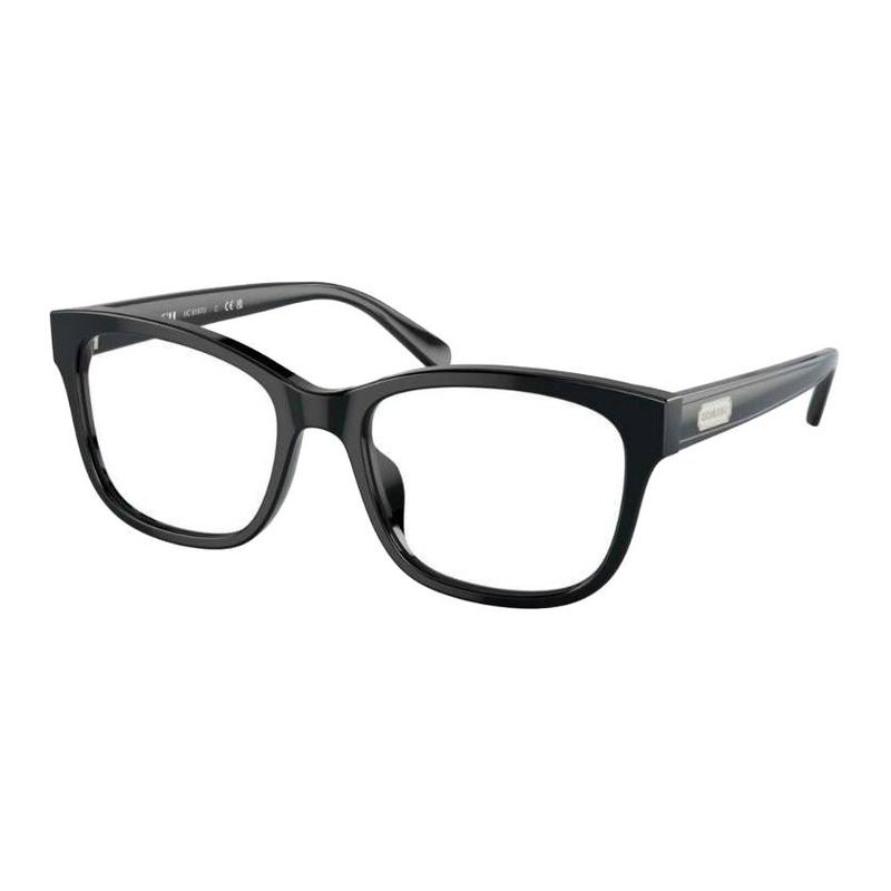 COACH Temple logo engraved detail Acetate Square Optical Frame Women s Black чёрный