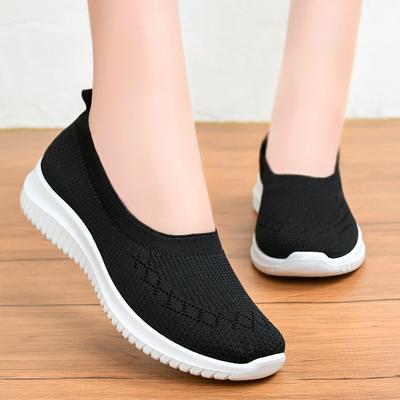 Shoes Women's 2025 New Foreign Trade Women's Shoes Breathable Fly-woven Shoes Soft-soled Cloth Shoes Casual Mother Shoes