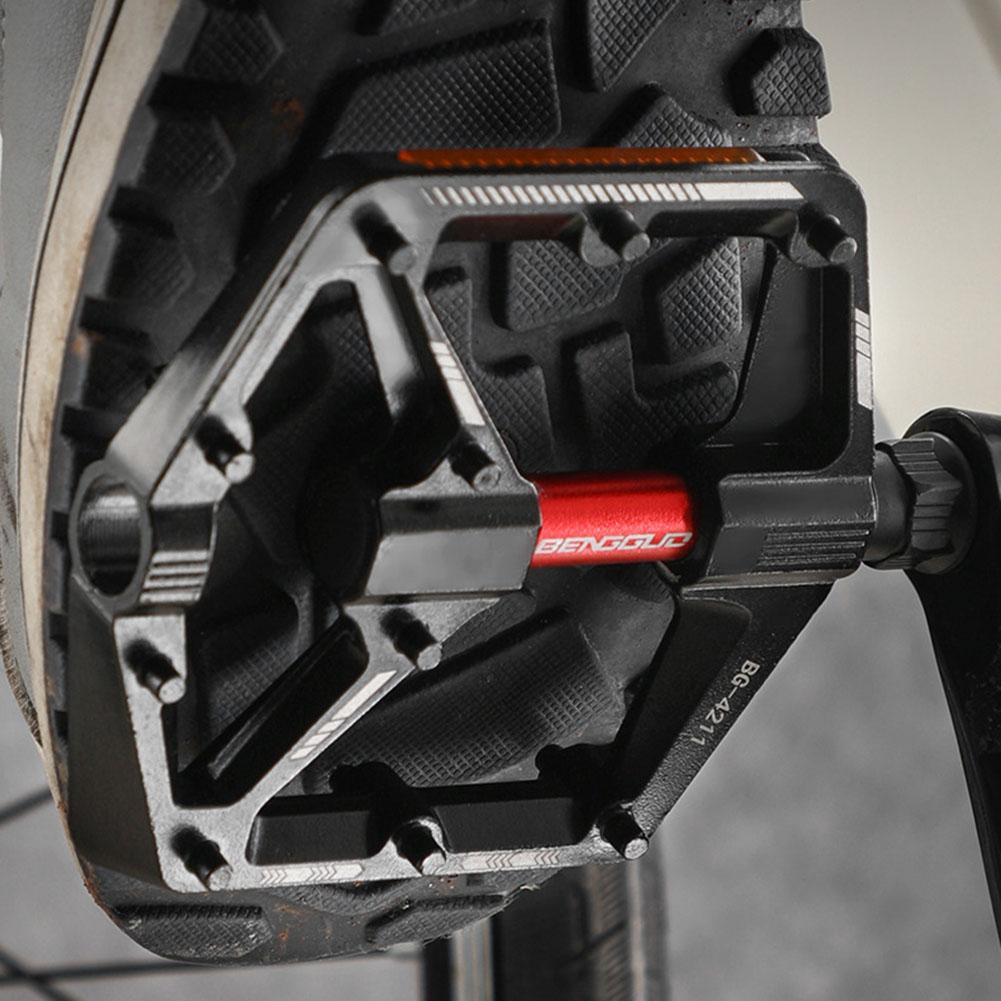 Double DU Bearing Ultralight Bike Pedals Aluminum Alloy Bicycle Platform Pedals Anti-Slip Cycling Safety Pedals for Night Riding