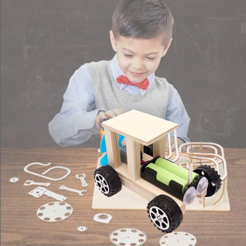 Science Educational Diy Wind-powered Car Wooden Model Kit For Elementary School Hands-on Learning