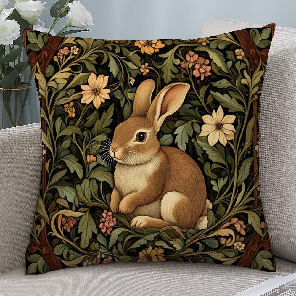 

Кролик Ретро Декоративная Наволочка Короткий Плюш Диван Декоративный Подарок Дом Двусторонняя Печать Подушка 18x18in 45x45cm
