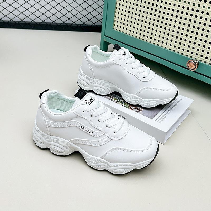 Sneakers Chunky Casual da Donna Antiscivolo Leggere Scarpe da Corsa Traspiranti Pelle PU Scarpe da Passeggio con Lacci Scarpe Sportive da Tennis per Donna Sneakers