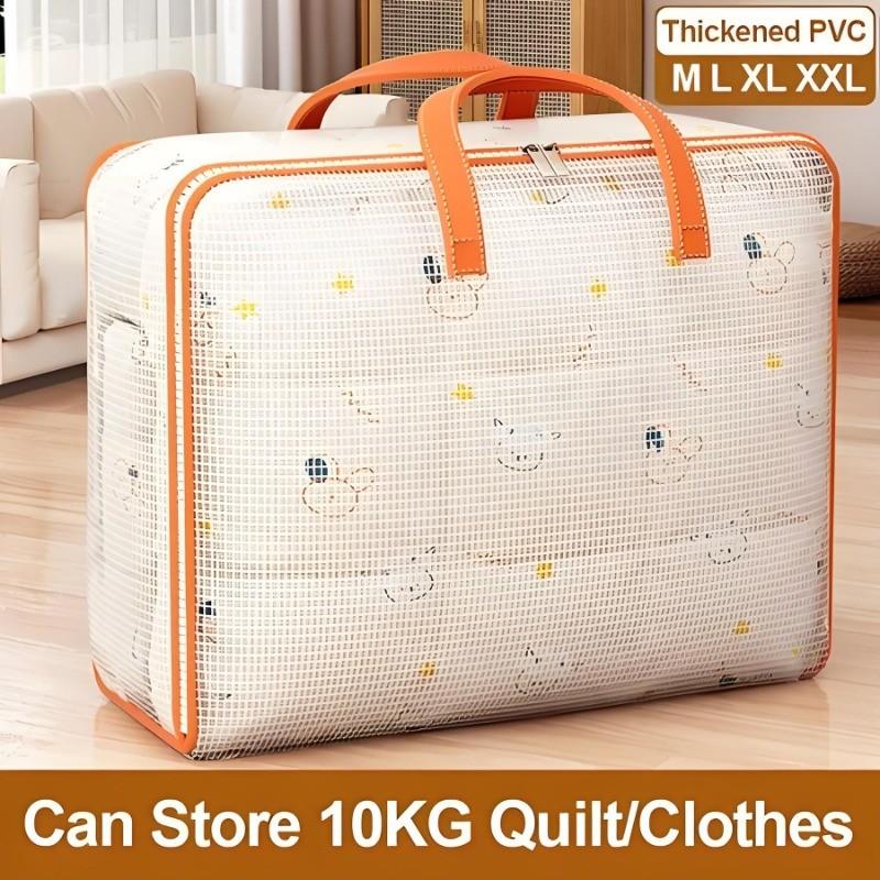PVC Storage Bag Beg Toto with Handle Big Capacity Waterproof Bag Clothes Storage Wardrobe Organizer Bag