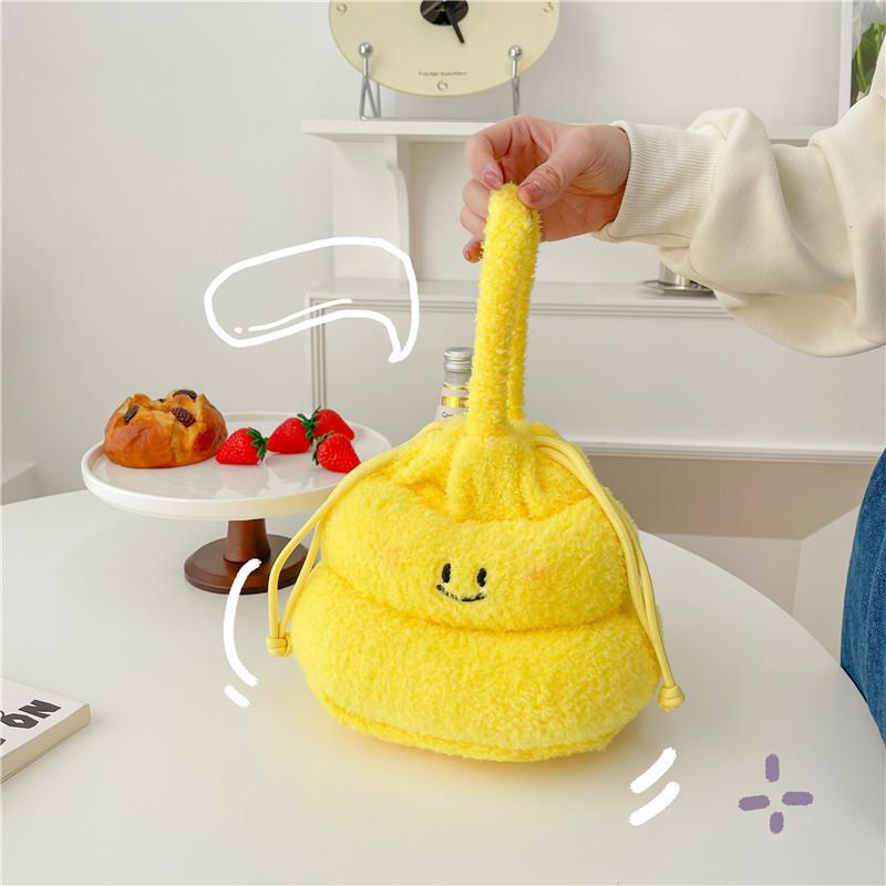 

Креативная и забавная портативная плюшевая сумка-мешок на шнурке для хранения мобильного телефона, модный подарок для друзей