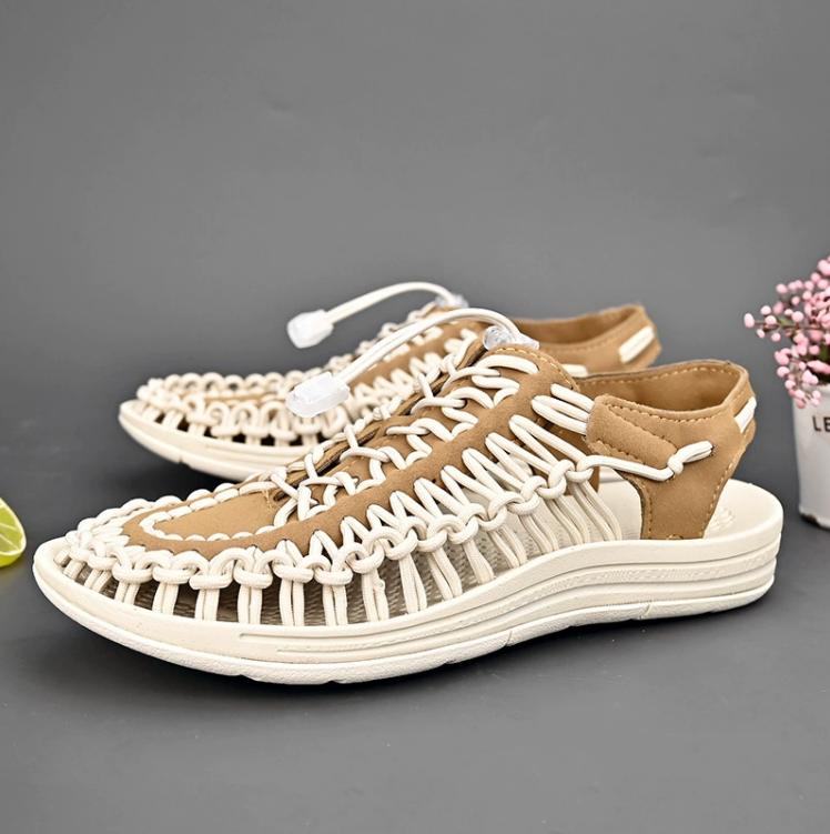 Summer Trend Men Sandals Handmade Weaving Design Outdoor Beach Slippers Casual Flat Soft Bottom Couple Sandals Sandalias Hombre