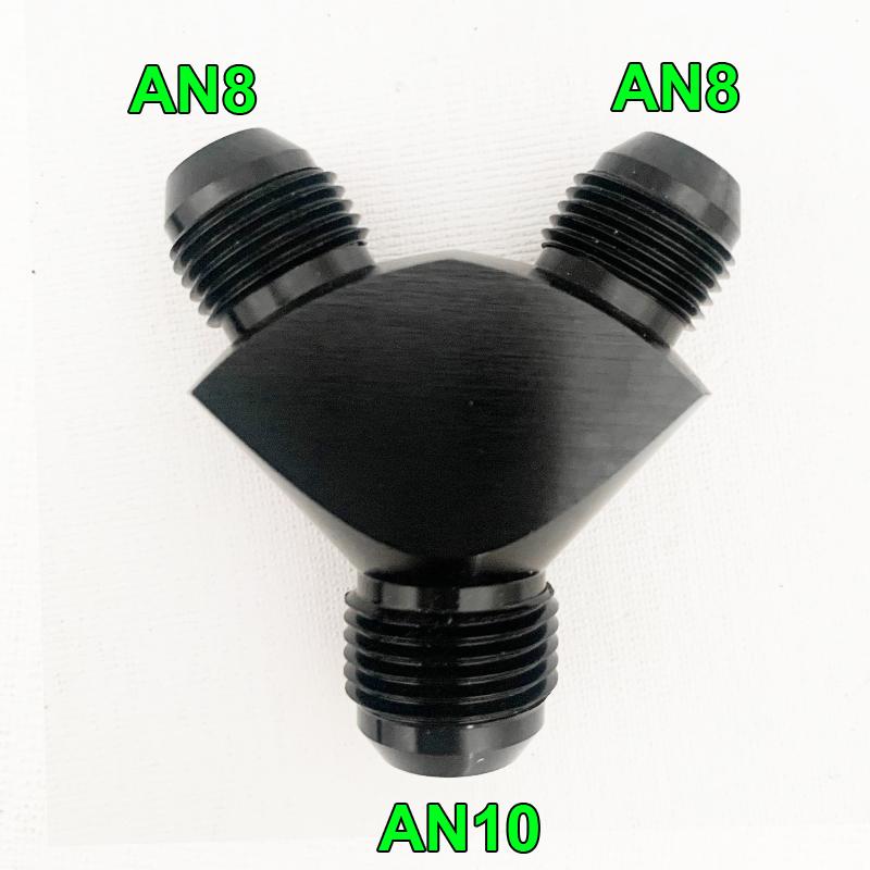 HQ Block Y Adapter Fittings Adaptor Tee Oil Pipe Joint Male Thread AN4 AN6 AN8 AN10 Aluminium Fuel Oil Hose Fitting Pipe Joint