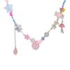 Peach Pink Dopamine Heart Beaded Choker Necklace: Sweet & Spicy Design for Women