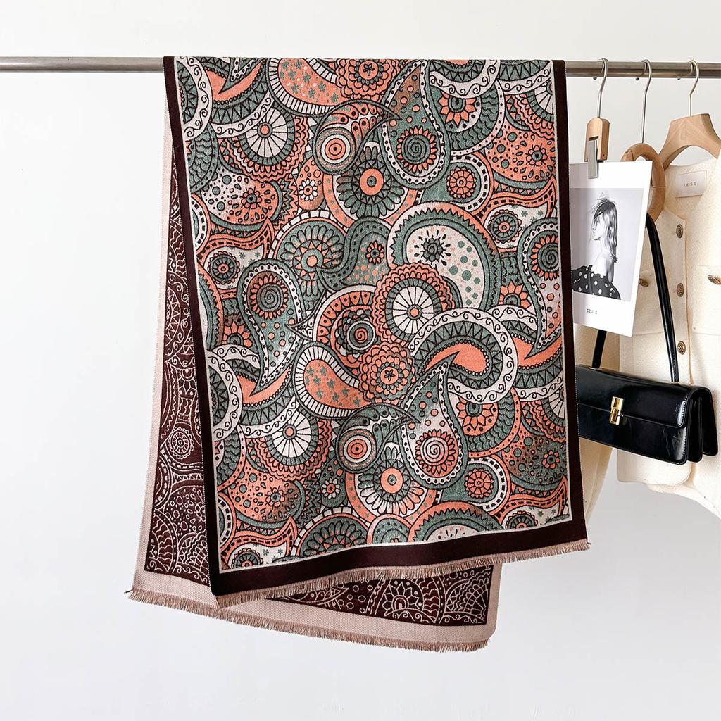 Women Autumn Winter Paisley Scarf Fashion Warm Shawl Double-sided Thick Scarves Bandana Shawl Neckerchief Cloak Foulard Femme