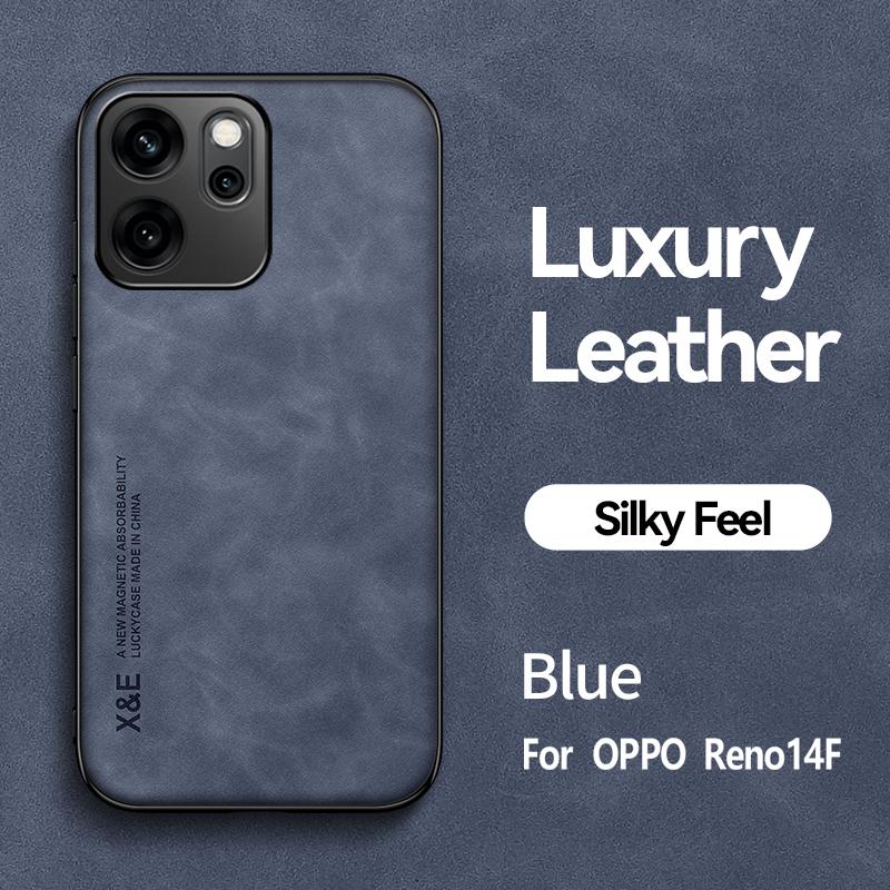 

For OPPO Reno 14F Magnetic Wear-Resistant Lenses All-Pack Sheepskin Anti-Drop Anti-Fingerprint Phone Case For Reno 14F global