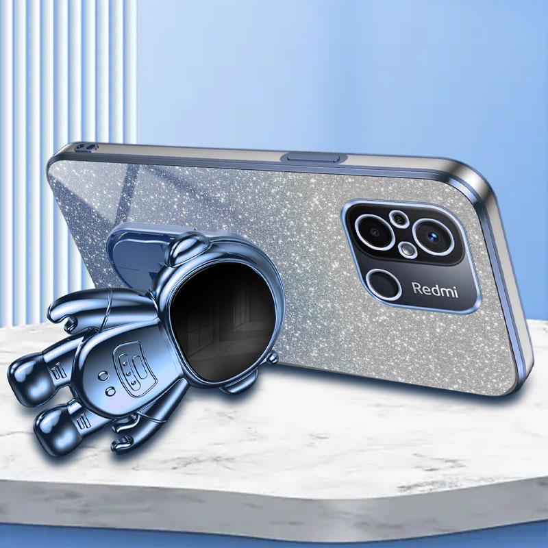 For Xiaomi Redmi 12C 4G PC+TPU Phone Shell Case Anti-scratch Phone Cover with Astronaut Kickstand
