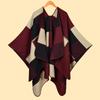Women's scarf shawl creative new size square split fork thickened large cape warm shawl