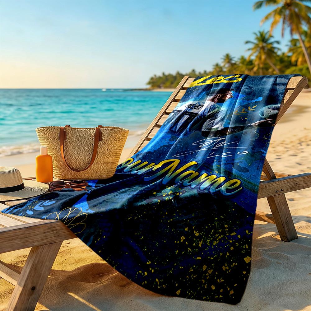 Messi Customizable Name Beach Towel High Absorbency & Quick-Dry Portable for SwimmingBeachCamping Travel Beach AccessoriesGym
