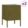 Bedside Tables 2 Pcs Olive 35x35x51 Cm Steel
