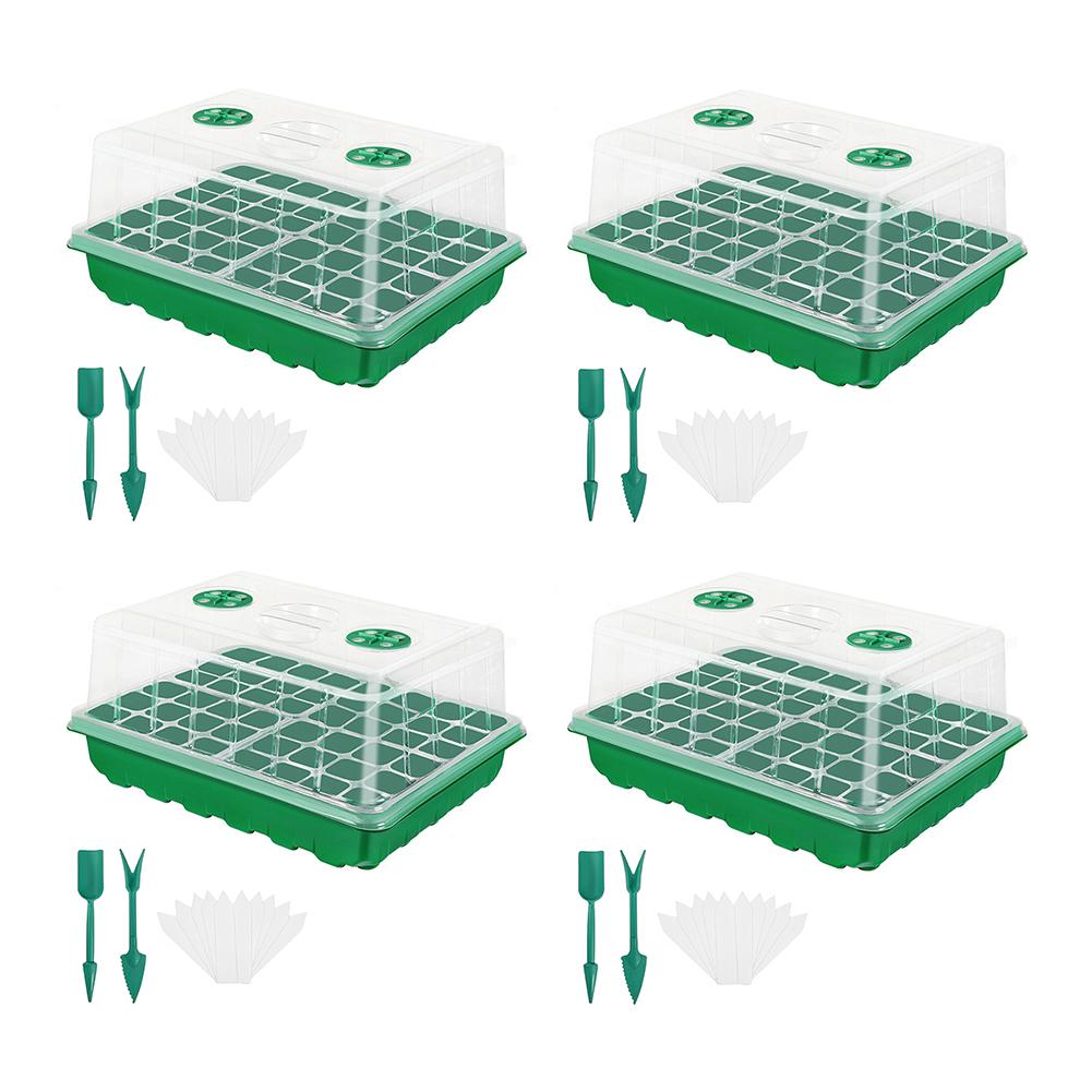 24/48 Holes Flower Plant Seed Grows Box with Humidity Dome Seed Propagation Container for Hydroponics Growing System