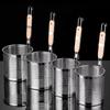 Durable Thickened Stainless Steel Funnel Kitchen Gadgets Multifunctional Pasta Basket Strainer Wooden Handle Deep Fry Basket