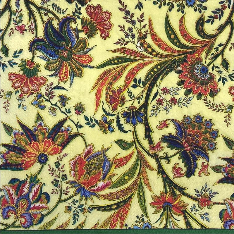 

Bohemian Napkins, 33cm 2-Ply Colorful Floral Print with Green Leaves for Holiday Party Table Decor, Boho Style, 20pcs 33*33cm