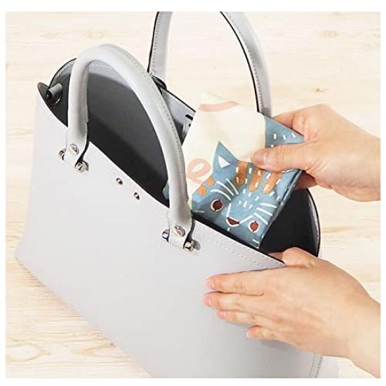 Musubi Furoshiki Aqua Cat and Yarn 70cm, Drop, Design, Yellow, 70cm, Polyester, Water-Repellent