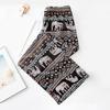Pantaloni da Donna a Vita Alta Stile Etnico Vita Elastica Coulisse Stampa Elefante Retrò Gamba Larga Dritta Pantaloni Abbigliamento Femminile