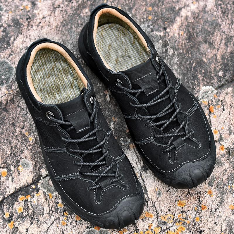 Italian Men's Genuine Leather Casual Shoes Handmade Soles Anti Slip Men's Oxford Shoes High-quality Outdoor Sports Shoes