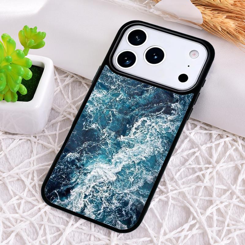 Blue Ocean Waves Sea Phone Case for iPhone 17 Air 16 15 11 12 14 13 Pro Max Shockproof Cover
