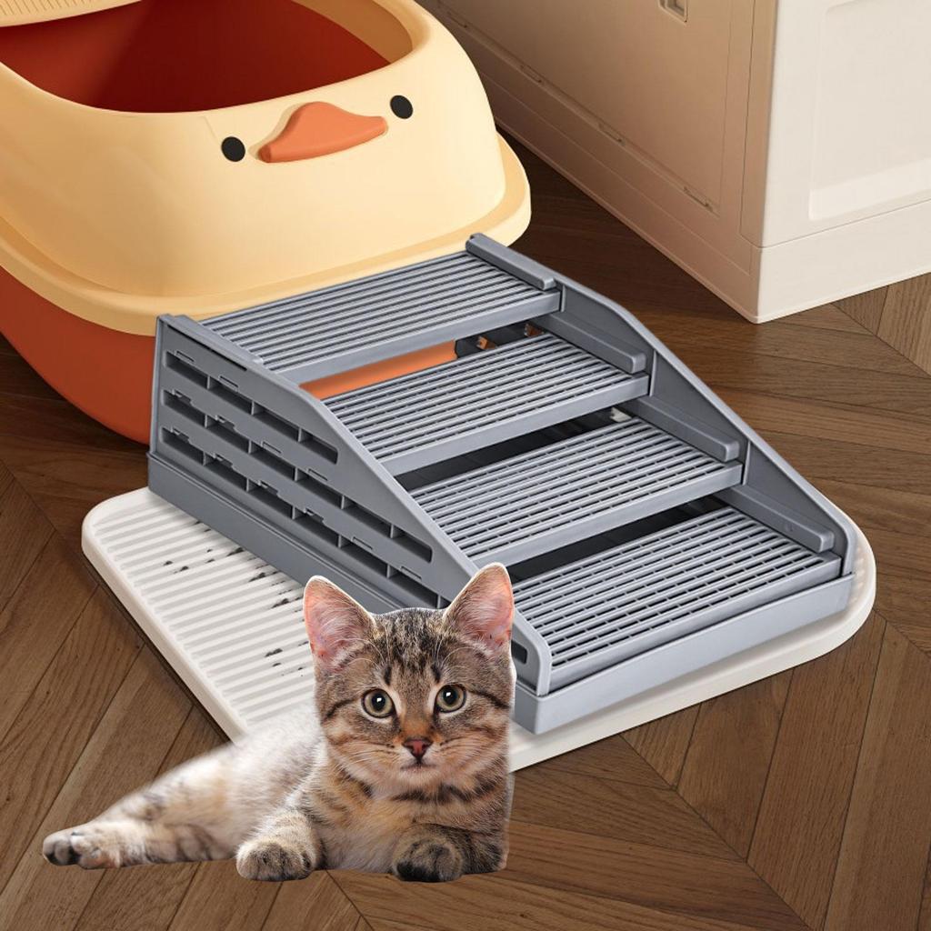 4 Steps Cat Litter Box Ramp Pet Supplies Detachable Practical Cat Litter Box Step