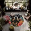 Vintage Dog  Round Area Rug,Carpet Rug for Living Room Bedroom Sofa Playroom Decor,Non-slip Floor Mat