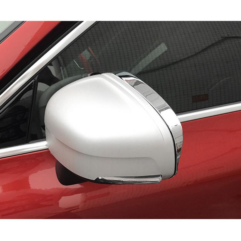 Car Stick Rearview Side Glass Mirror Trim Frame Rain Shield Sun Visor Shade Eyebrow 2pcs For Volvo XC60 2018