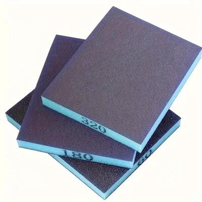 12Pcs Sanded Sponge Block - Reusable Double Size Wet and Dry Mill Pad, Fabric Material with Alumina Granules
