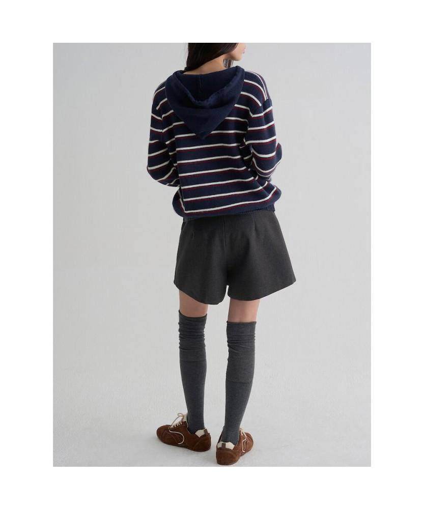 8SECONDS Striped Half-Zip Navy