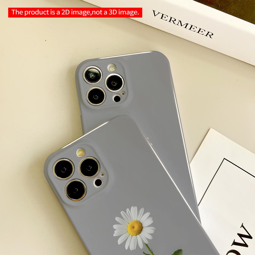 2DFlat Cute Paws Holding Daisy Flower All Inclusive Film Hard Phone Case, Compatible with iPhone 18 Pro Max 17 16 15 14 13 12 11