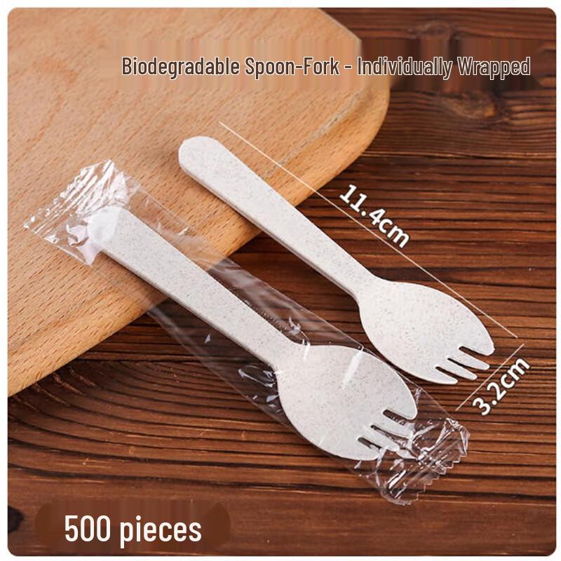 Sainbile Degradable Disposable Spoon and Fork Set