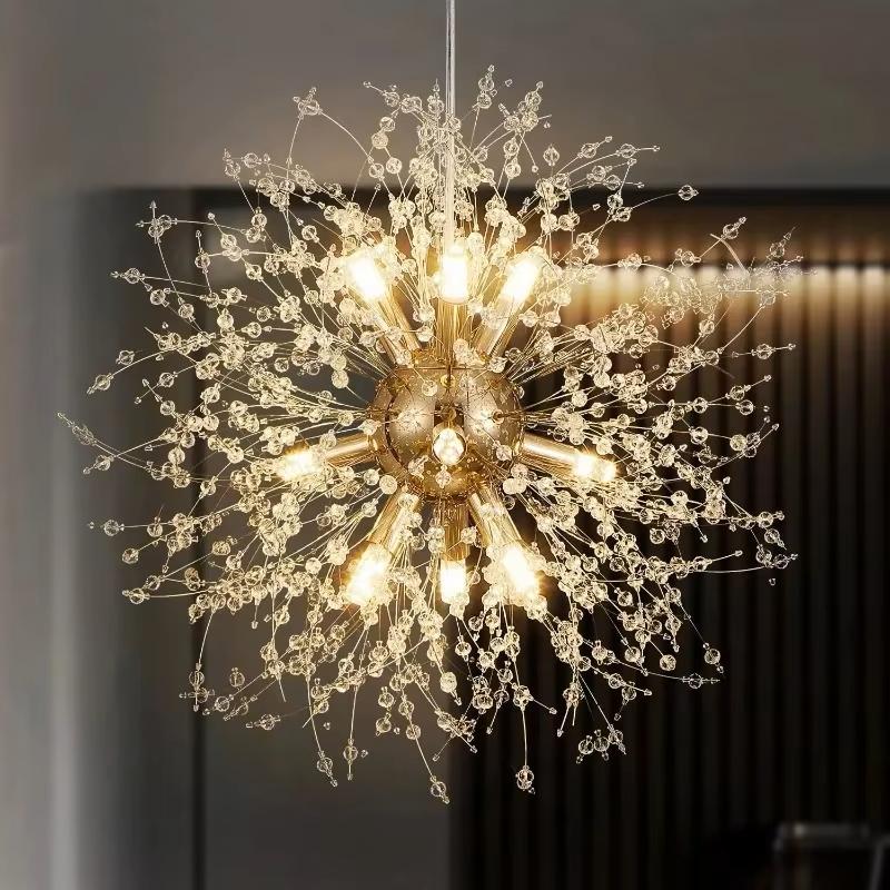 Modern Dandelion LED Chandelier Lighting Pendant Lamp For Living Room Dining Room Bedroom Home Decoration Art Crystal Lamps