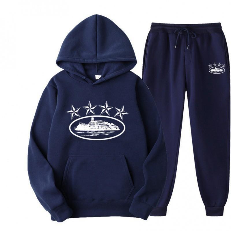 Tuta Sportiva con Cappuccio Oversize Foderata in Pile Misto Cotone per Uomo Donna Streetwear Outfit Invernale Casual Hip Hop
